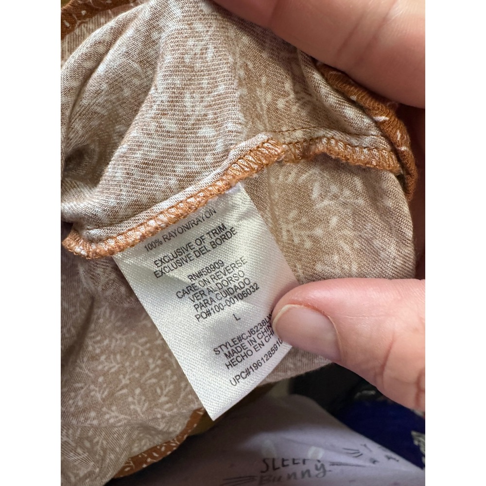 Copper Key Wrap Skirt Womens Large Brown Floral CJ6238LW Side Tie Rayon - Picture 8 of 9